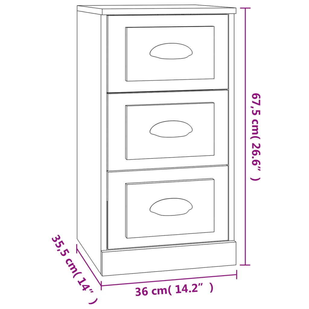 Sideboard Hochglanz-Weiß 36x35,5x67,5 cm Holzwerkstoff - Pazzar.ch