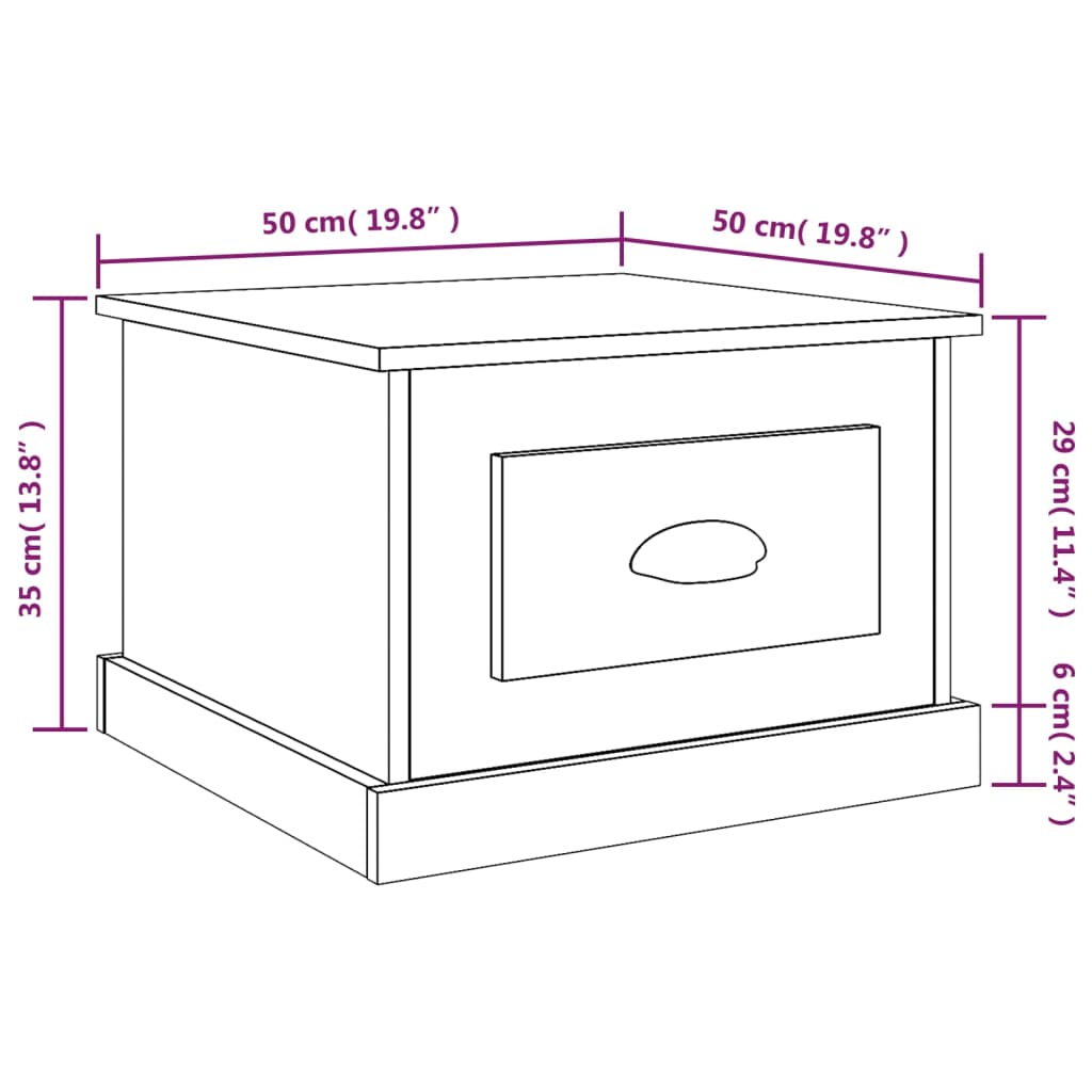 Couchtisch Hochglanz-Weiß 50x50x35 cm Holzwerkstoff - Pazzar.ch