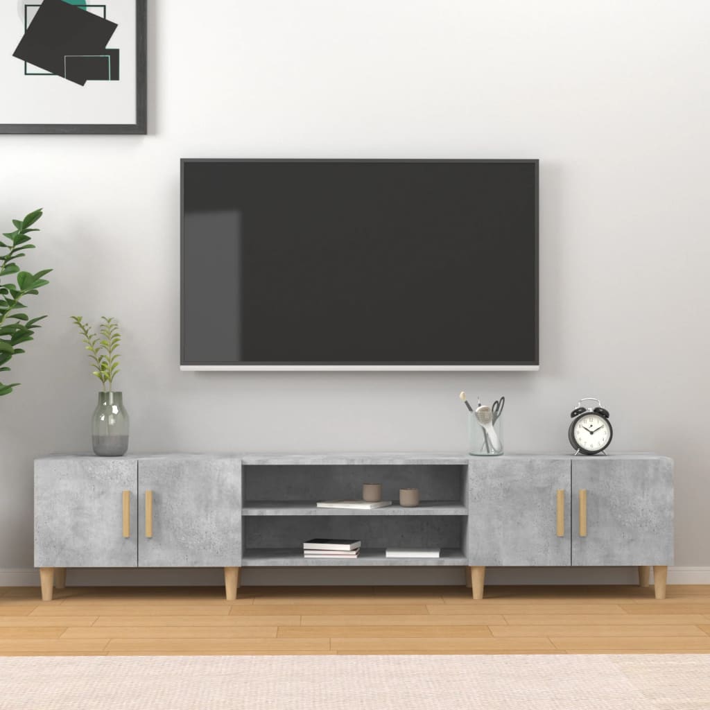 TV-Schrank Betongrau 180x31,5x40 cm Holzwerkstoff - Pazzar.ch