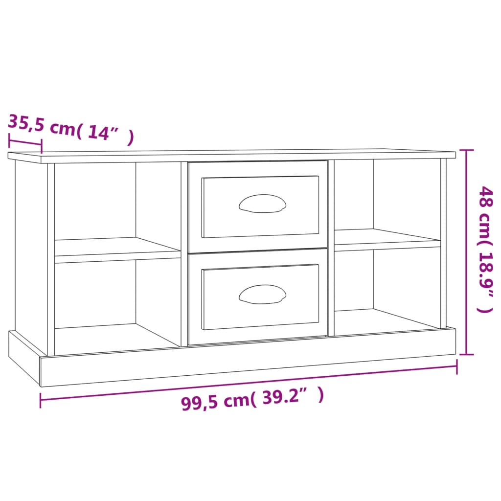 TV-Schrank Weiß 99,5x35,5x48 cm Holzwerkstoff - Pazzar.ch