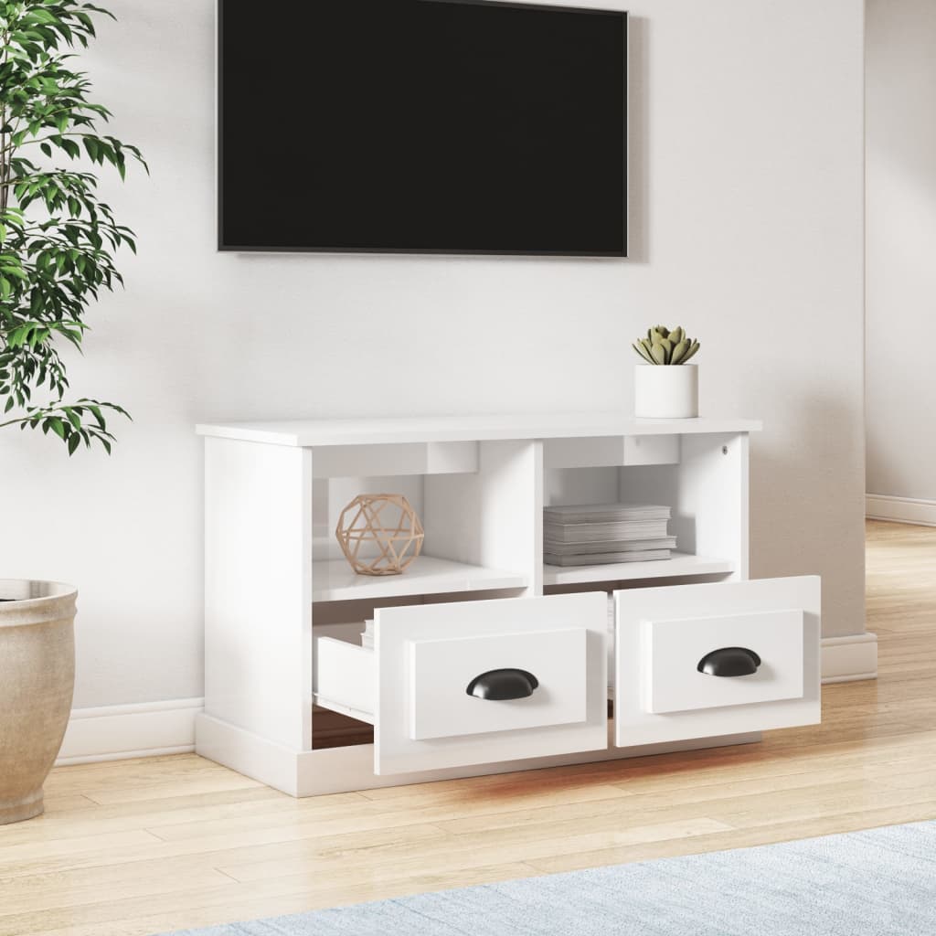 TV-Schrank Hochglanz-Weiß 80x35x50 cm Holzwerkstoff - Pazzar.ch