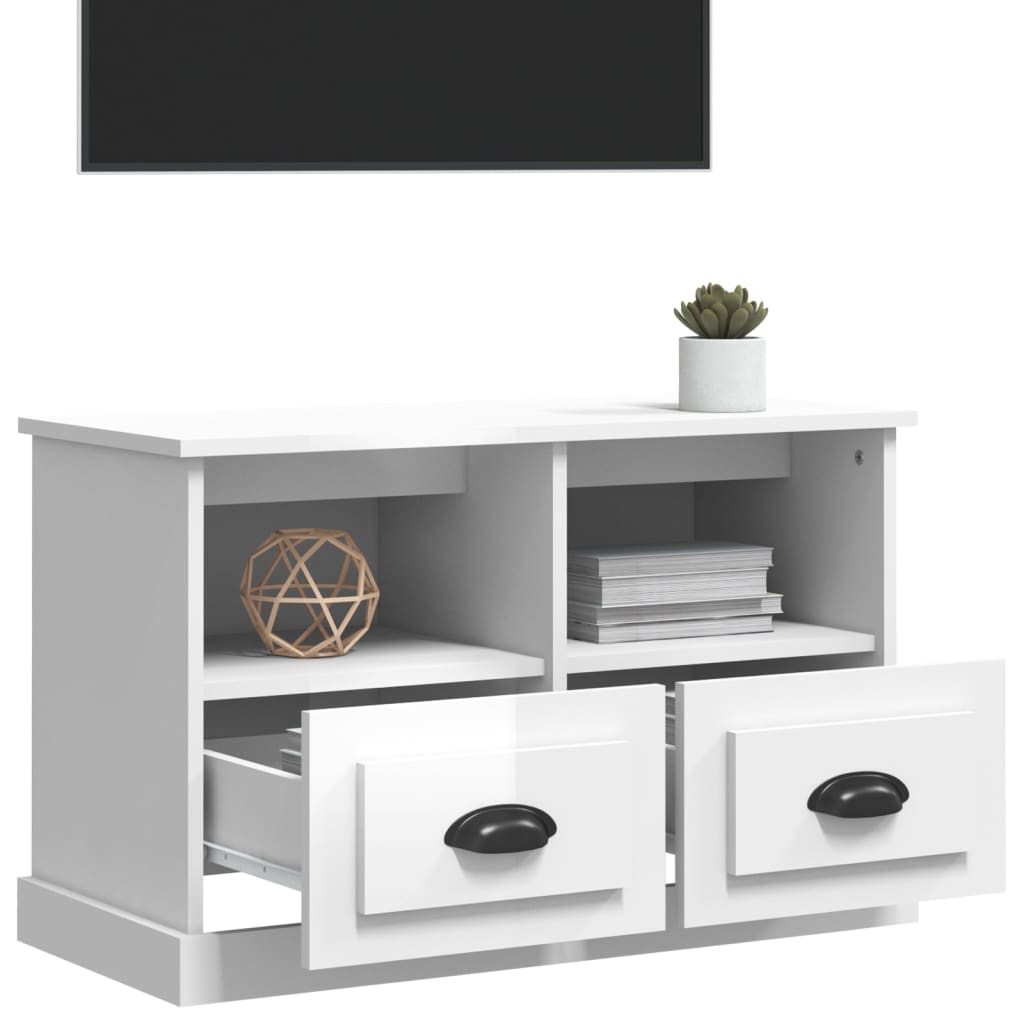 TV-Schrank Hochglanz-Weiß 80x35x50 cm Holzwerkstoff - Pazzar.ch