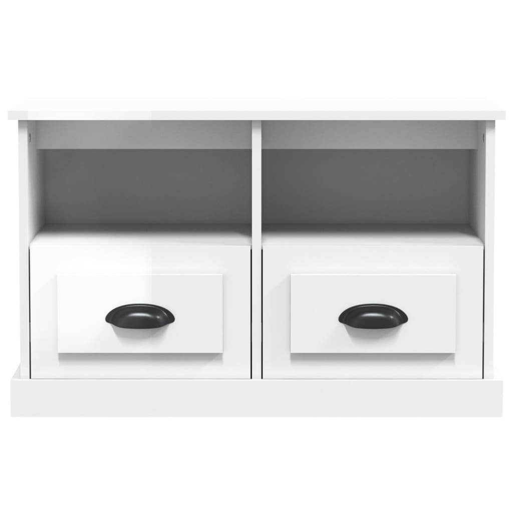 TV-Schrank Hochglanz-Weiß 80x35x50 cm Holzwerkstoff - Pazzar.ch