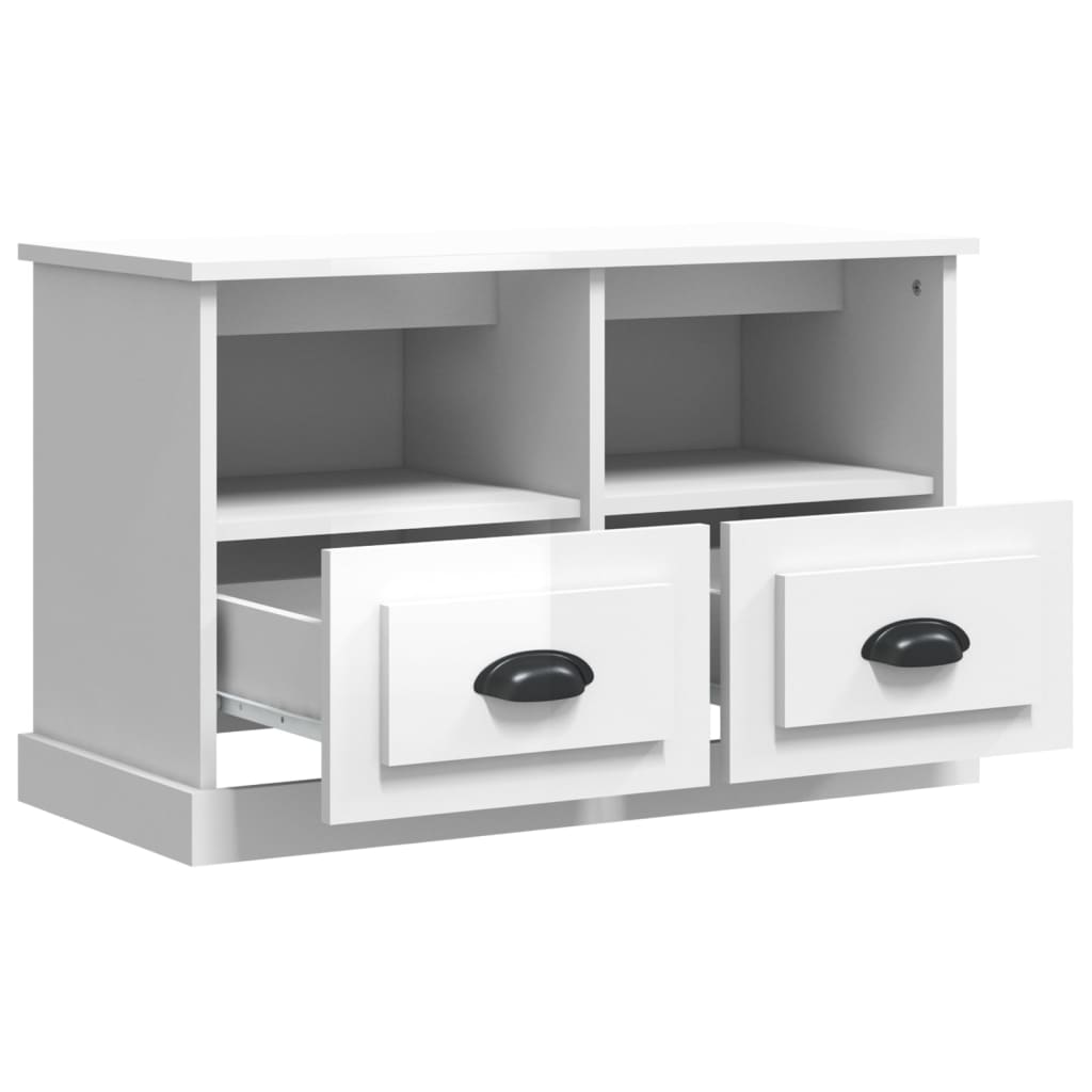 TV-Schrank Hochglanz-Weiß 80x35x50 cm Holzwerkstoff - Pazzar.ch