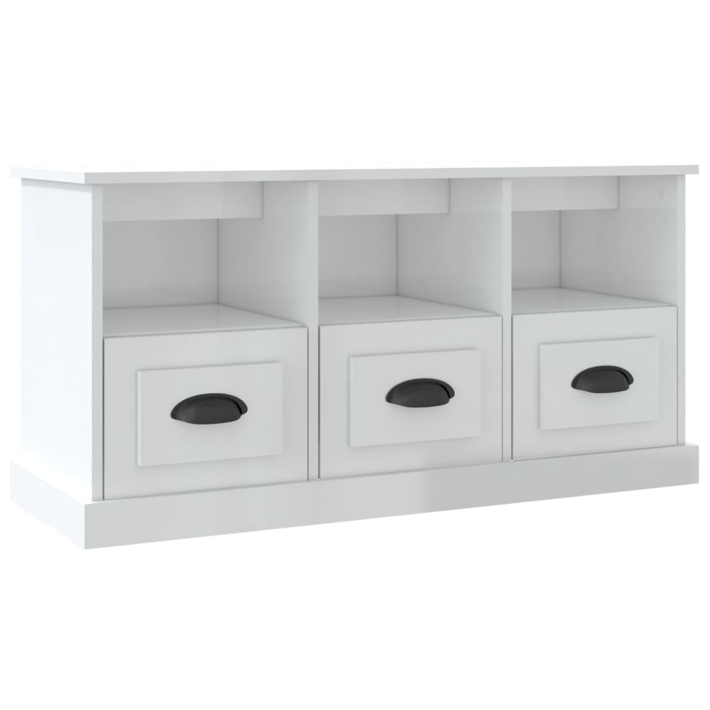 TV-Schrank Hochglanz-Weiß 100x35x50 cm Holzwerkstoff - Pazzar.ch
