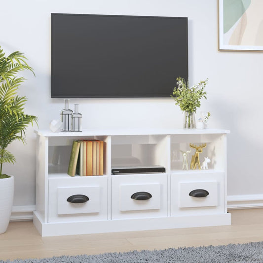 TV-Schrank Hochglanz-Weiß 100x35x50 cm Holzwerkstoff - Pazzar.ch