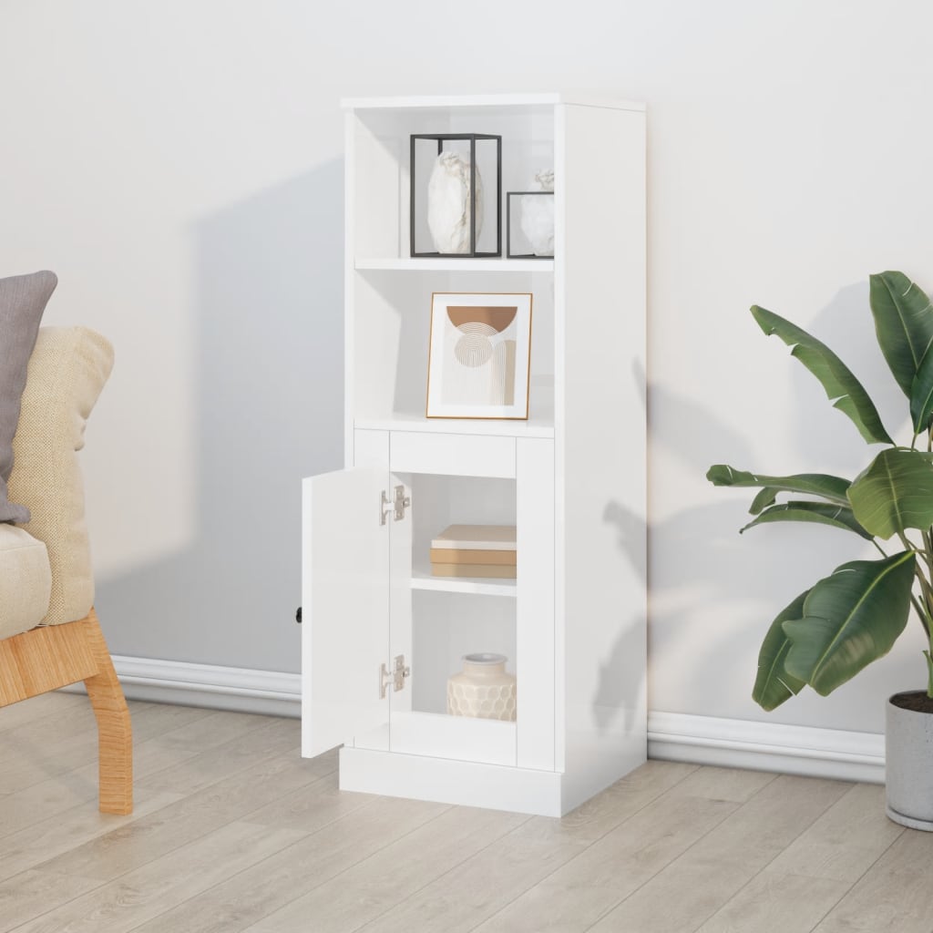 Highboard Hochglanz-Weiß 36x35,5x103,5 cm Holzwerkstoff - Pazzar.ch