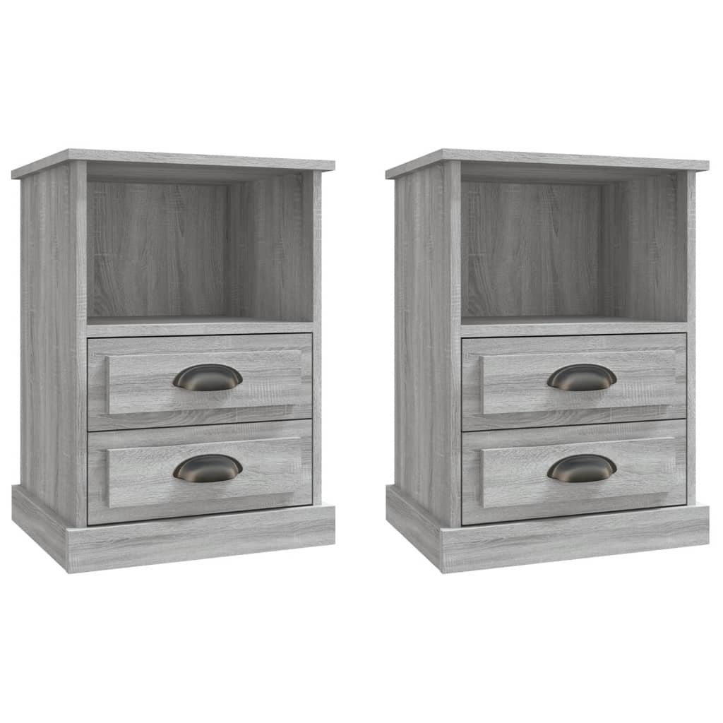 Nachttische 2 Stk. Grau Sonoma 43x36x60 cm - Pazzar.ch