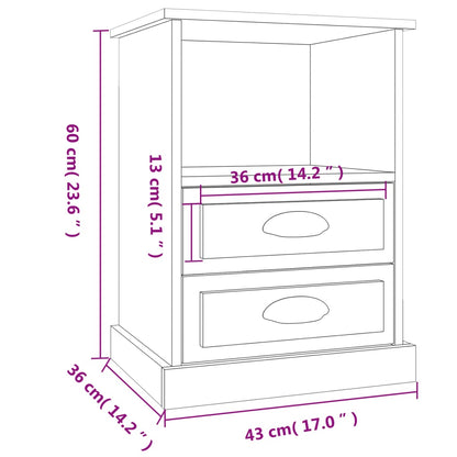 Nachttische 2 Stk. Grau Sonoma 43x36x60 cm - Pazzar.ch