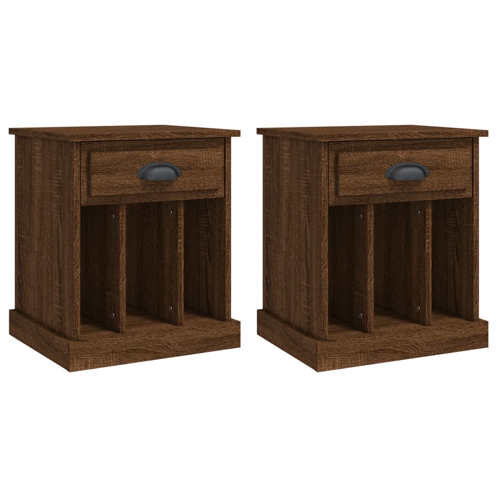 Nachttische 2 Stk. Braun Eichen-Optik 43x36x50 cm - Pazzar.ch