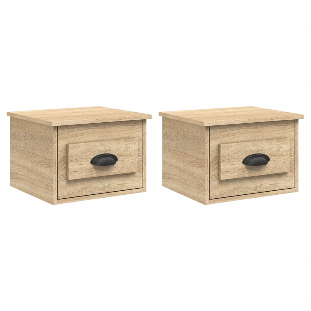 Wand-Nachttische 2 Stk. Sonoma-Eiche 41,5x36x28 cm - Pazzar.ch