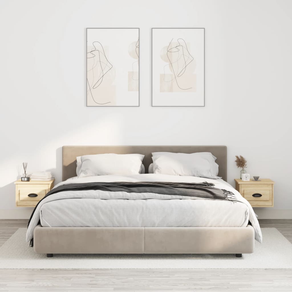 Wand-Nachttische 2 Stk. Sonoma-Eiche 41,5x36x28 cm - Pazzar.ch