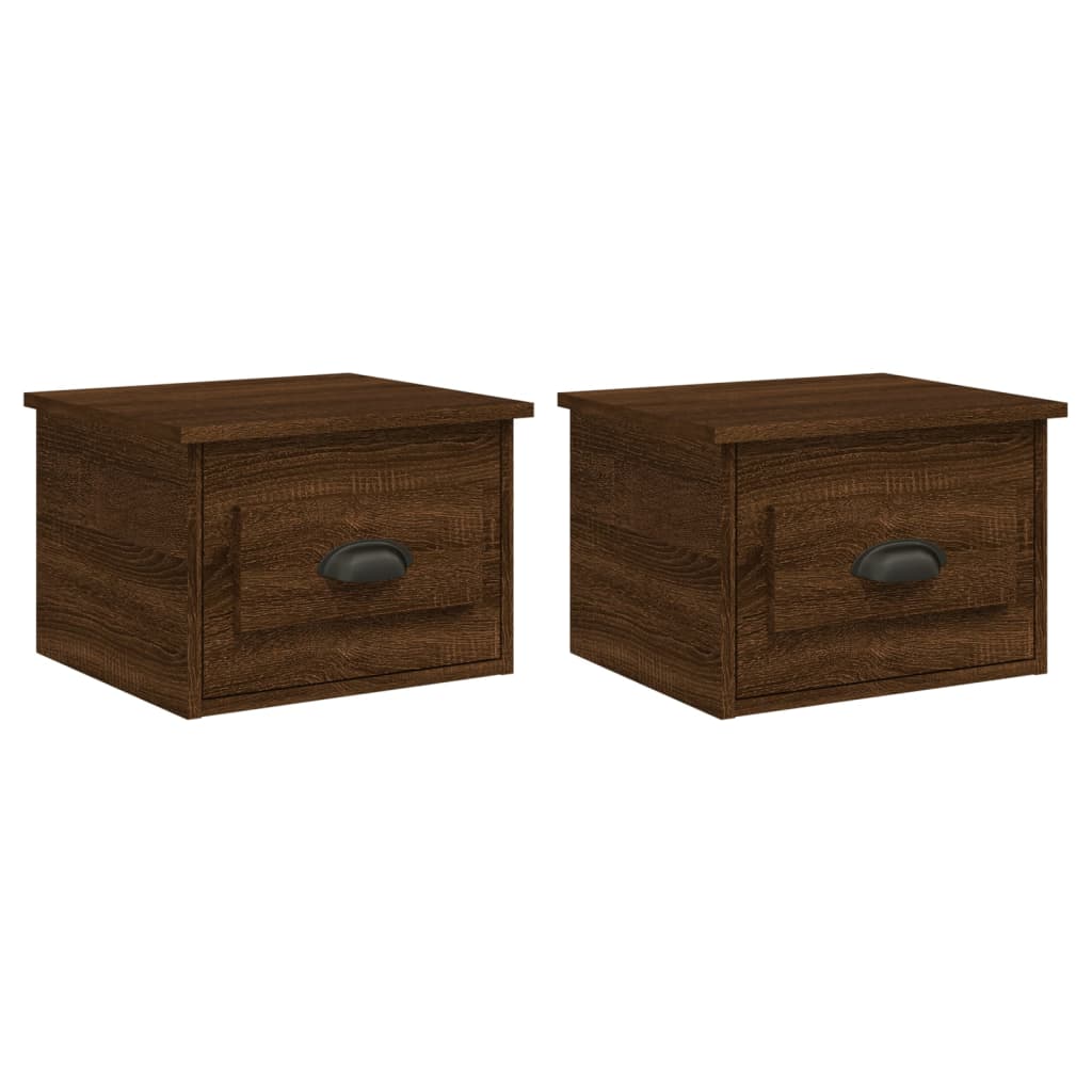 Wand-Nachttische 2 Stk. Braun Eichen-Optik 41,5x36x28 cm - Pazzar.ch