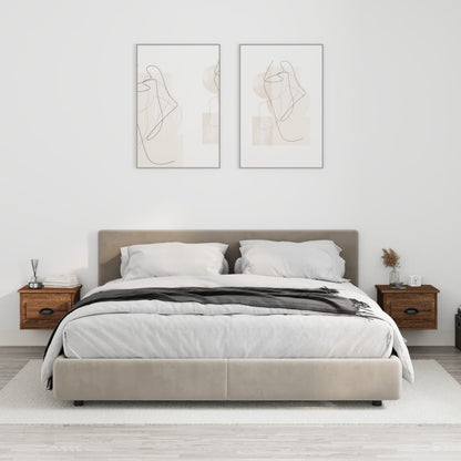 Wand-Nachttische 2 Stk. Braun Eichen-Optik 41,5x36x28 cm - Pazzar.ch