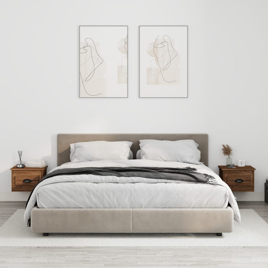 Wand-Nachttische 2 Stk. Braun Eichen-Optik 41,5x36x28 cm - Pazzar.ch