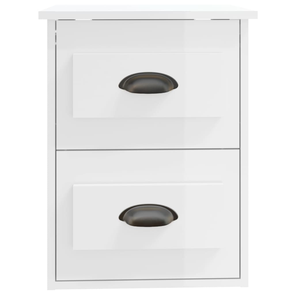 Wand-Nachttische 2 Stk. Hochglanz-Weiß 41,5x36x53 cm - Pazzar.ch