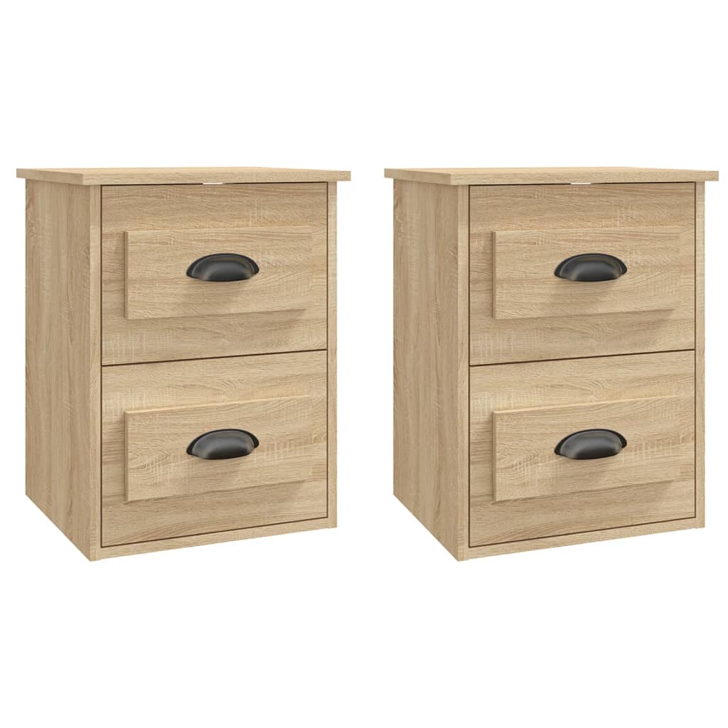 Wand-Nachttische 2 Stk. Sonoma-Eiche 41,5x36x53 cm - Pazzar.ch