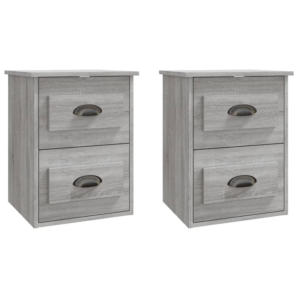 Wand-Nachttische 2 Stk. Grau Sonoma 41,5x36x53 cm - Pazzar.ch