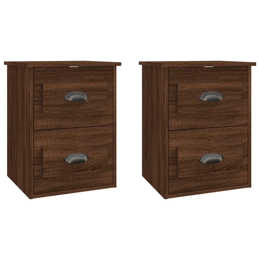 Wand-Nachttische 2 Stk. Braun Eichen-Optik 41,5x36x53 cm - Pazzar.ch