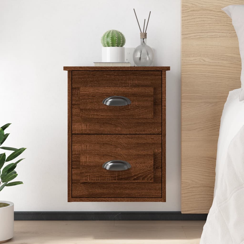 Wand-Nachttische 2 Stk. Braun Eichen-Optik 41,5x36x53 cm - Pazzar.ch