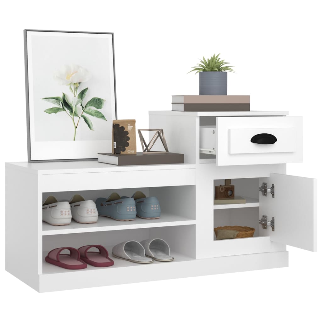 Schuhschrank Weiß 100x42x60 cm Holzwerkstoff - Pazzar.ch