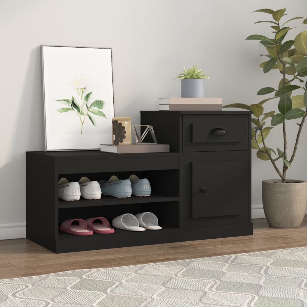 Schuhschrank Schwarz 100x42x60 cm Holzwerkstoff - Pazzar.ch