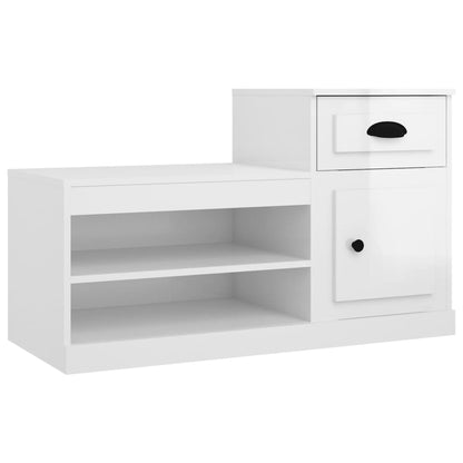 Schuhschrank Hochglanz-Weiß 100x42x60 cm Holzwerkstoff - Pazzar.ch