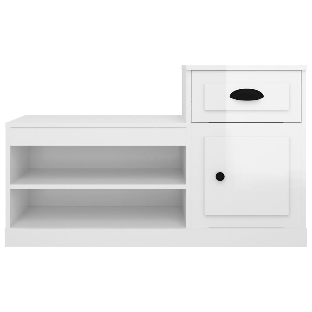 Schuhschrank Hochglanz-Weiß 100x42x60 cm Holzwerkstoff - Pazzar.ch
