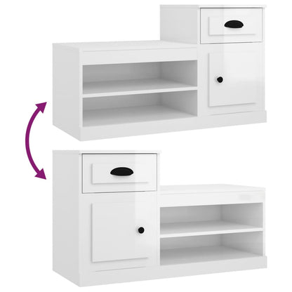 Schuhschrank Hochglanz-Weiß 100x42x60 cm Holzwerkstoff - Pazzar.ch