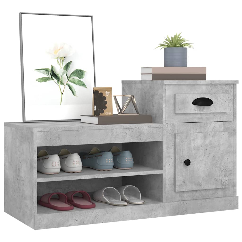 Schuhschrank Betongrau 100x42x60 cm Holzwerkstoff - Pazzar.ch