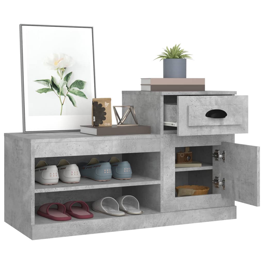 Schuhschrank Betongrau 100x42x60 cm Holzwerkstoff - Pazzar.ch