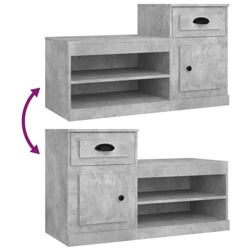 Schuhschrank Betongrau 100x42x60 cm Holzwerkstoff - Pazzar.ch