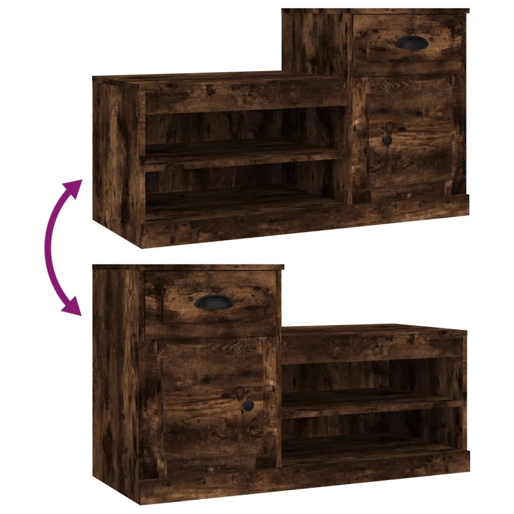 Schuhschrank Räuchereiche 100x42x60 cm Holzwerkstoff - Pazzar.ch