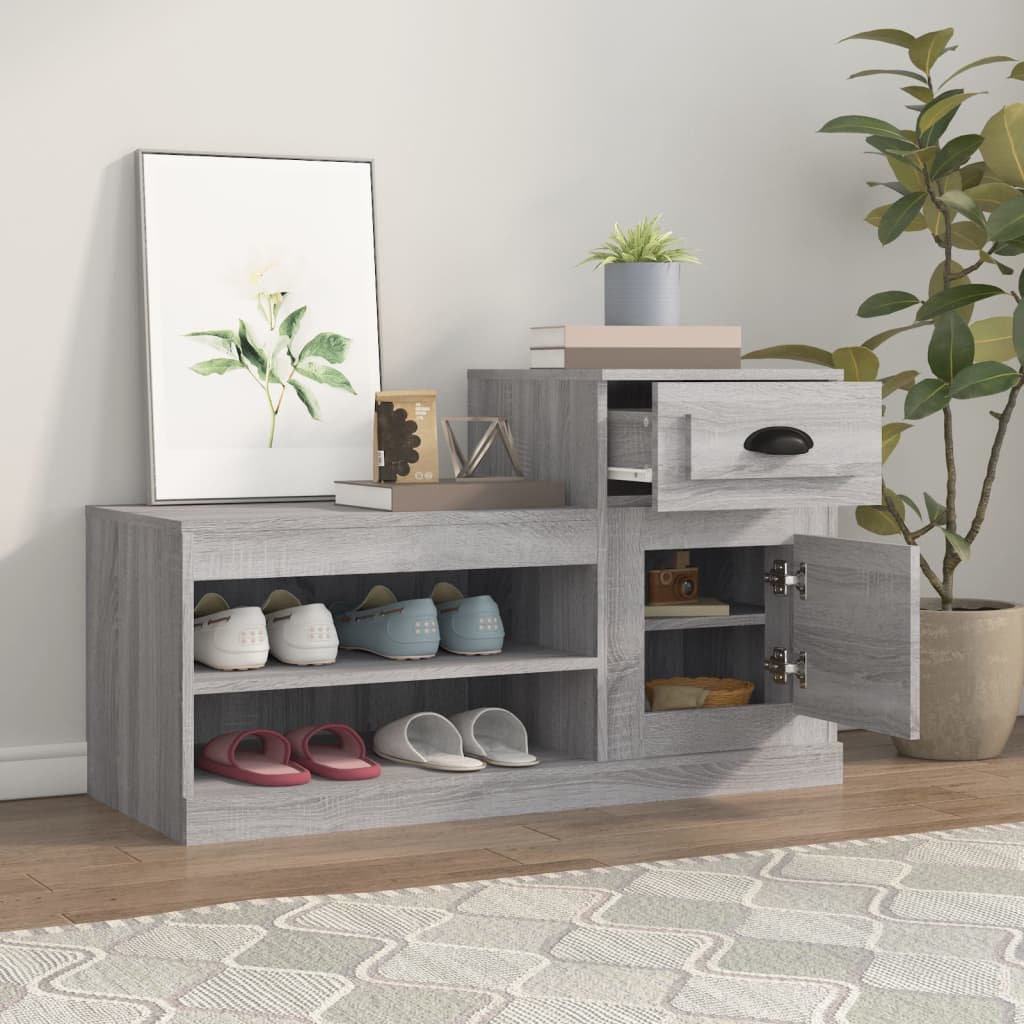 Schuhschrank Grau Sonoma 100x42x60 cm Holzwerkstoff - Pazzar.ch
