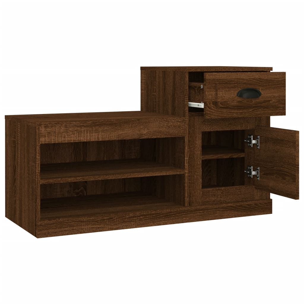 Schuhschrank Braun Eichen-Optik 100x42x60 cm Holzwerkstoff - Pazzar.ch