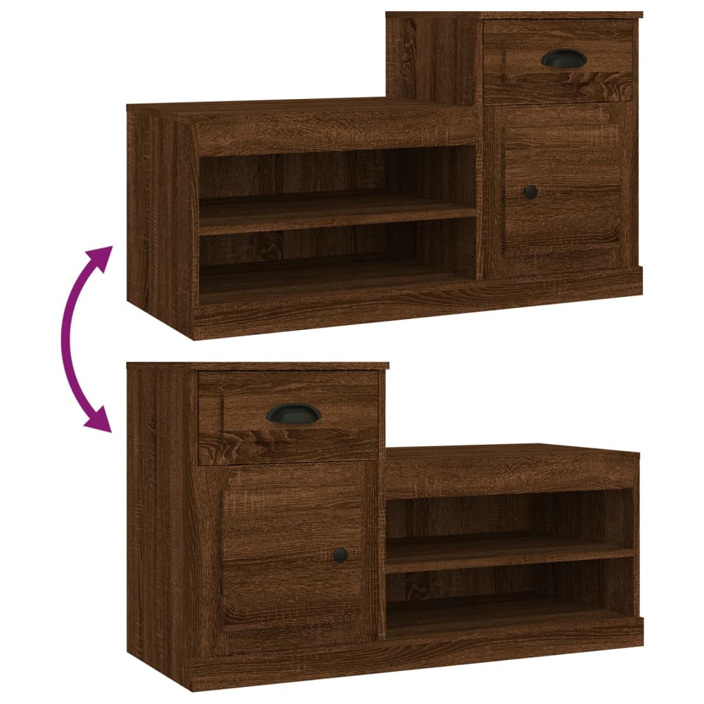 Schuhschrank Braun Eichen-Optik 100x42x60 cm Holzwerkstoff - Pazzar.ch