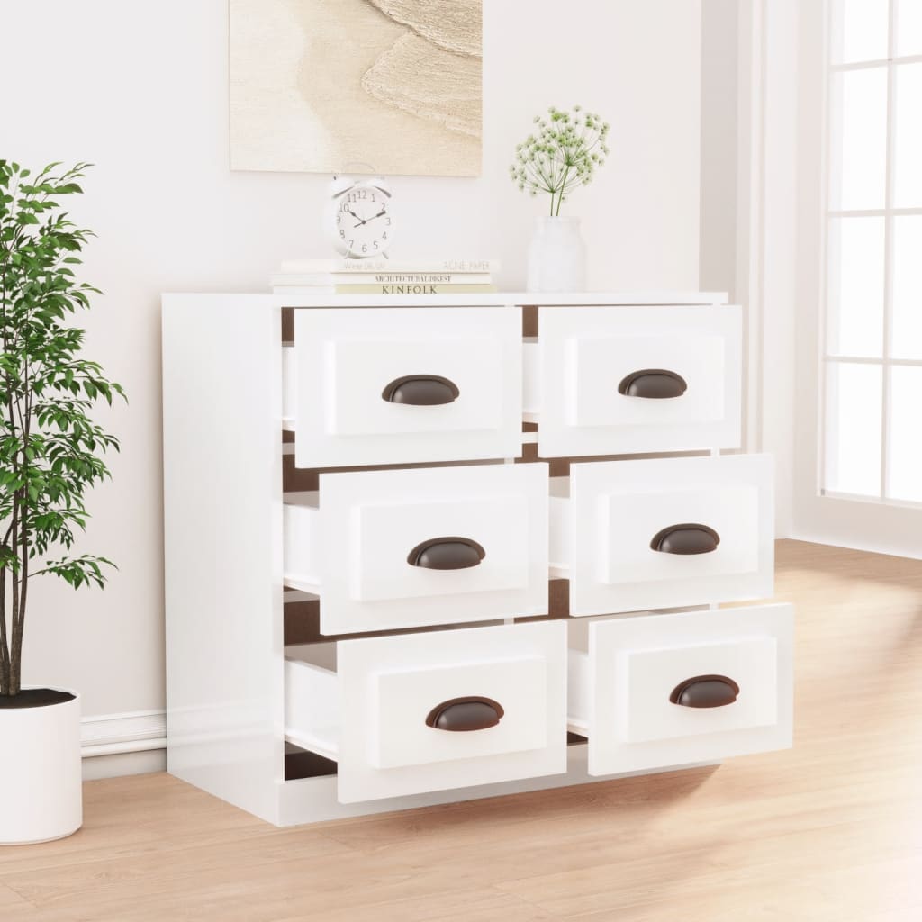 Sideboard Hochglanz-Weiß 70x35,5x67,5 cm Holzwerkstoff - Pazzar.ch