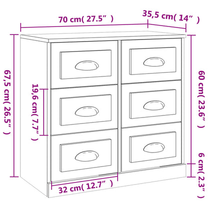 Sideboard Hochglanz-Weiß 70x35,5x67,5 cm Holzwerkstoff - Pazzar.ch