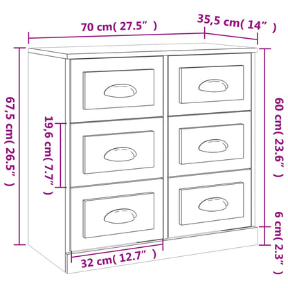 Sideboard Betongrau 70x35,5x67,5 cm Holzwerkstoff - Pazzar.ch