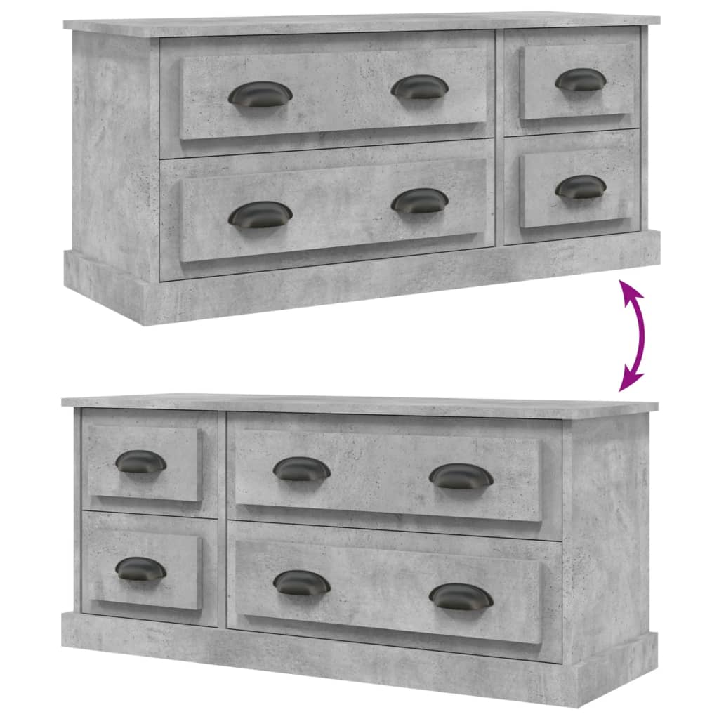 TV-Schrank Betongrau 100x35,5x45 cm Holzwerkstoff - Pazzar.ch
