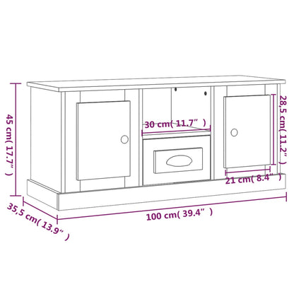 TV-Schrank Weiß 100x35,5x45 cm Holzwerkstoff - Pazzar.ch