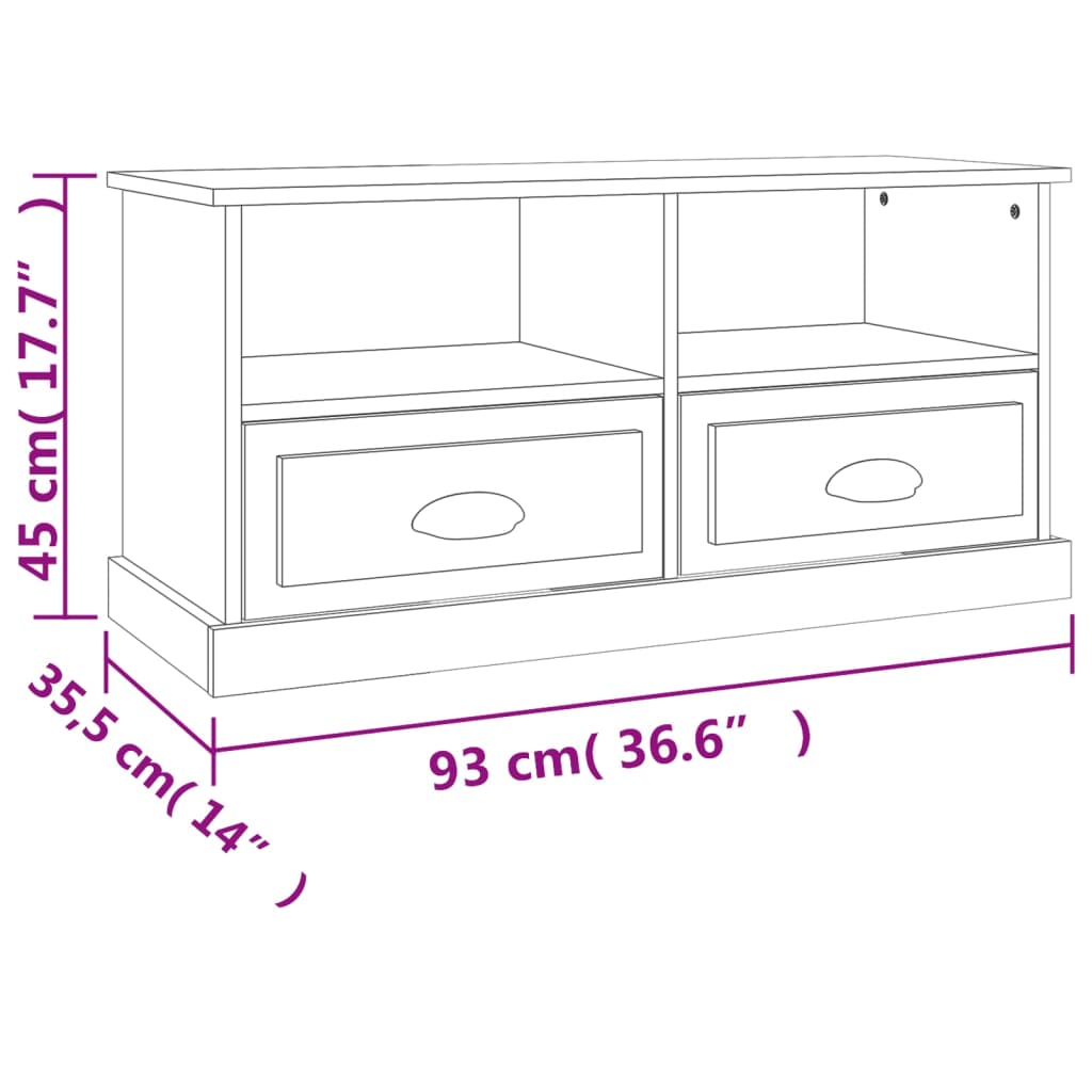 TV-Schrank Grau Sonoma 93x35,5x45 cm Holzwerkstoff - Pazzar.ch