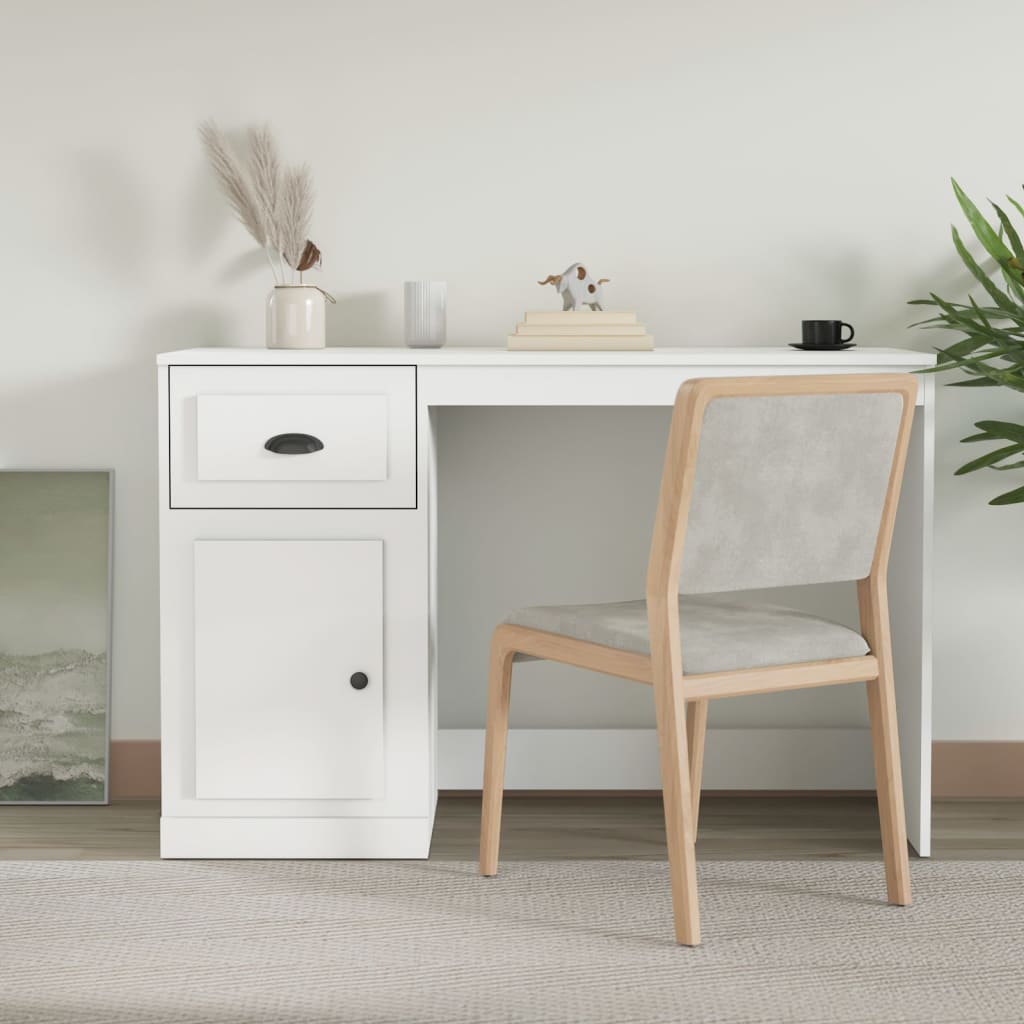 Schreibtisch mit Schublade Weiß 115x50x75 cm Holzwerkstoff - Pazzar.ch