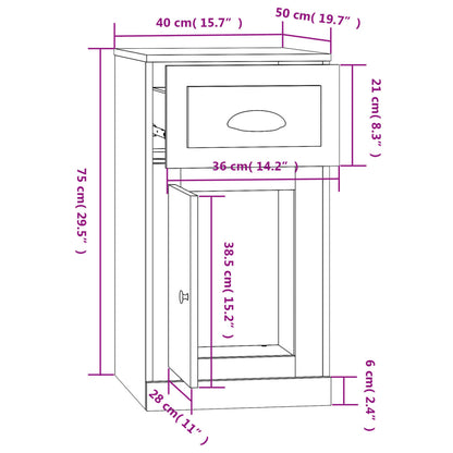 Beistellschrank mit Schublade Betongrau 40x50x75 cm - Pazzar.ch