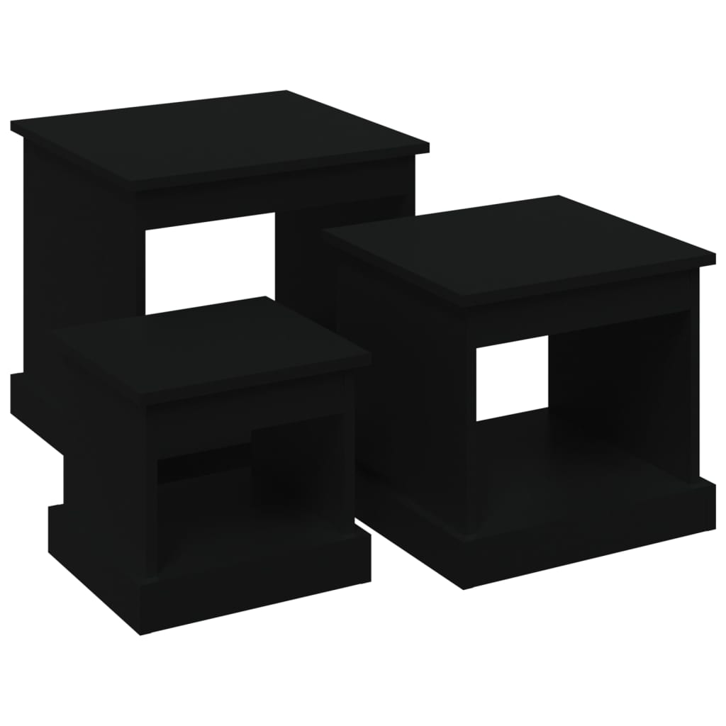 Couchtische 3 Stk. Schwarz Holzwerkstoff - Pazzar.ch