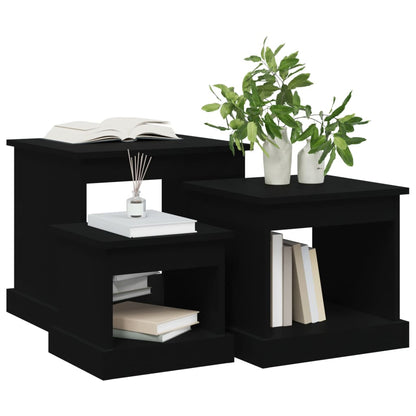 Couchtische 3 Stk. Schwarz Holzwerkstoff - Pazzar.ch