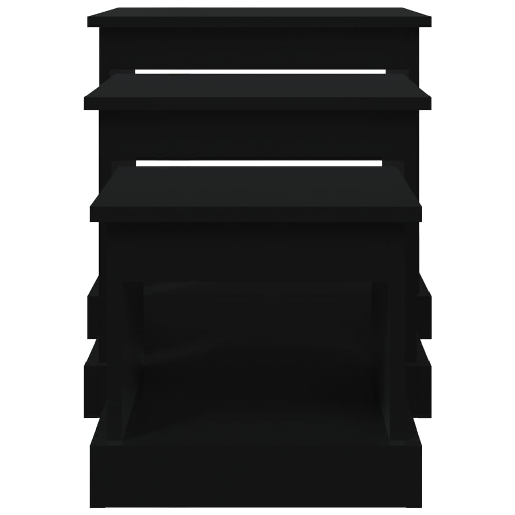 Couchtische 3 Stk. Schwarz Holzwerkstoff