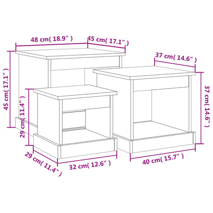 Couchtische 3 Stk. Braun Eichen-Optik Holzwerkstoff - Pazzar.ch