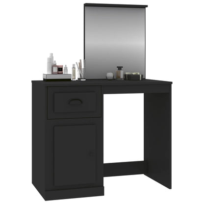Schminktisch mit Spiegel Schwarz 90x50x132,5 cm Holzwerkstoff - Pazzar.ch