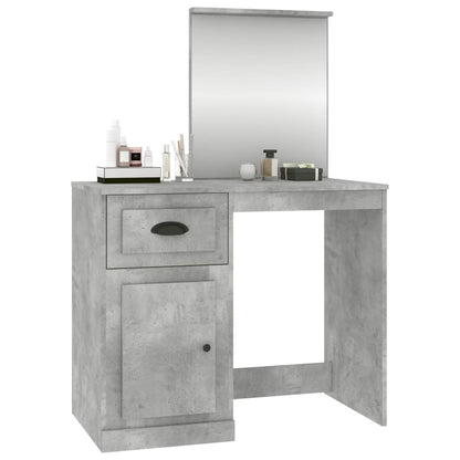 Schminktisch mit Spiegel Betongrau 90x50x132,5 cm Holzwerkstoff - Pazzar.ch